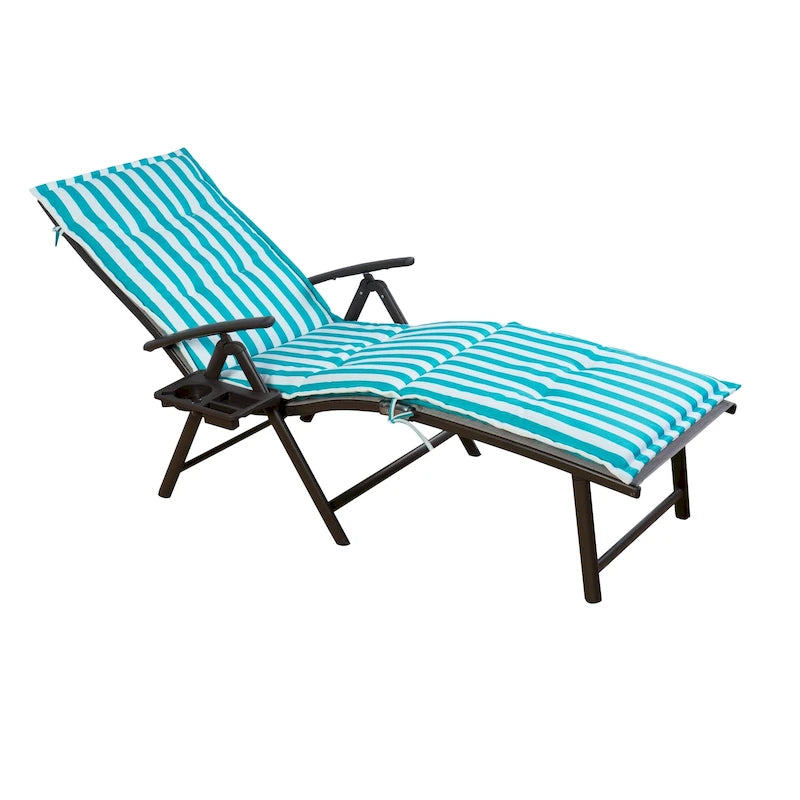 Kozyard Chaise longue pliante et inclinable en aluminium pour plage et piscine, avec 7 positions réglables et coussin