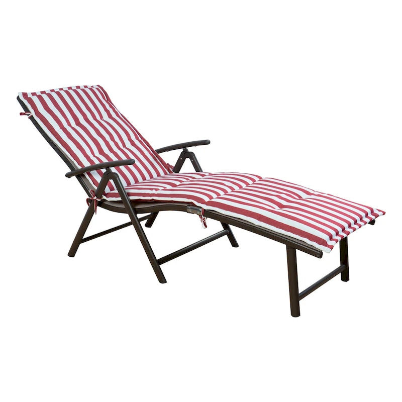 Kozyard Chaise longue pliante et inclinable en aluminium pour plage et piscine, avec 7 positions réglables et coussin