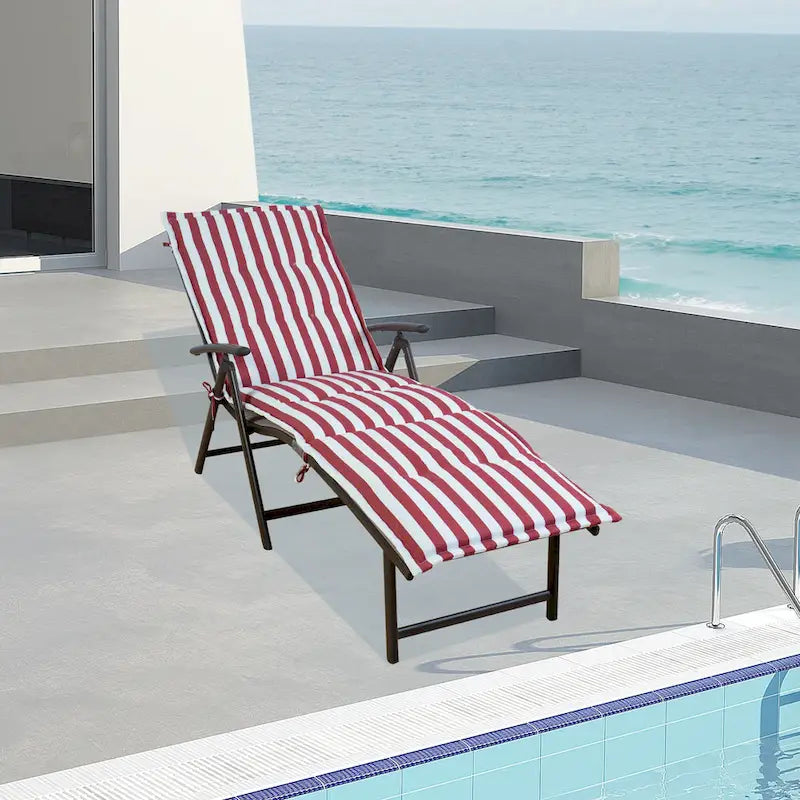 Kozyard Chaise longue pliante et inclinable en aluminium pour plage et piscine, avec 7 positions réglables et coussin