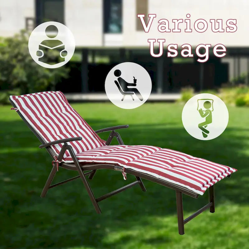 Kozyard Chaise longue pliante et inclinable en aluminium pour plage et piscine, avec 7 positions réglables et coussin