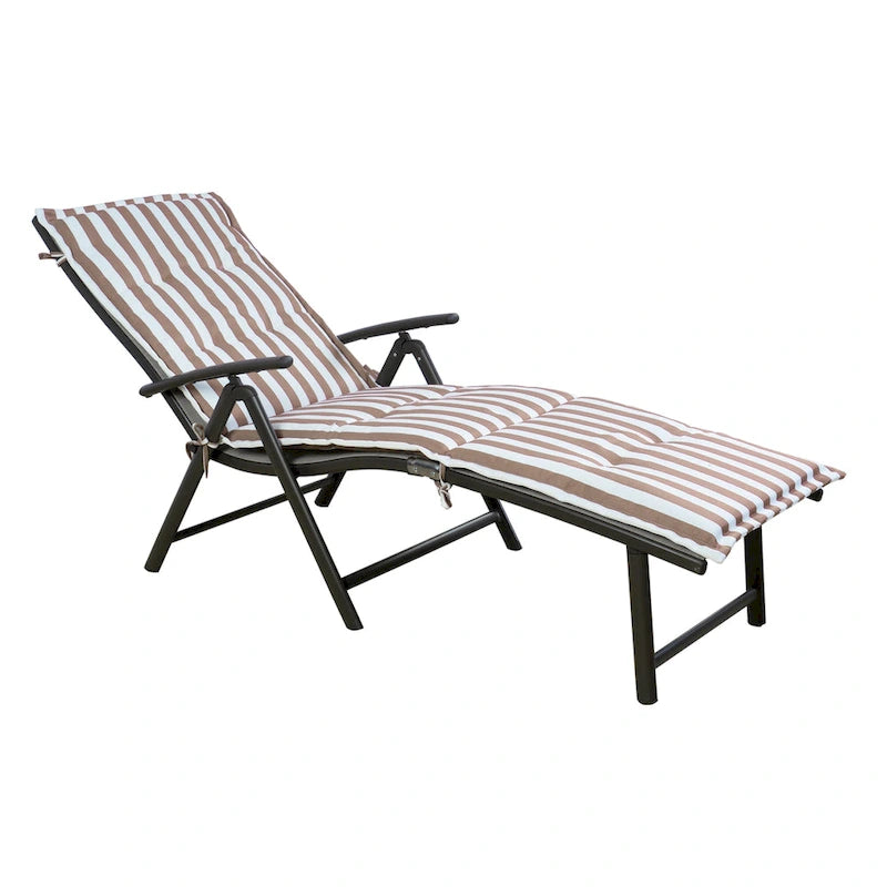 Kozyard Chaise longue pliante et inclinable en aluminium pour plage et piscine, avec 7 positions réglables et coussin