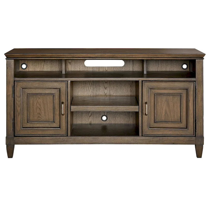 Console TV Origins by Alpine Newport Wood en chêne planchéifié