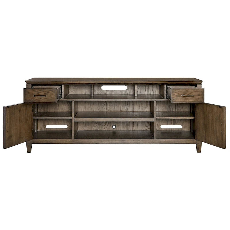 Console TV Origins by Alpine Newport Wood en chêne planchéifié