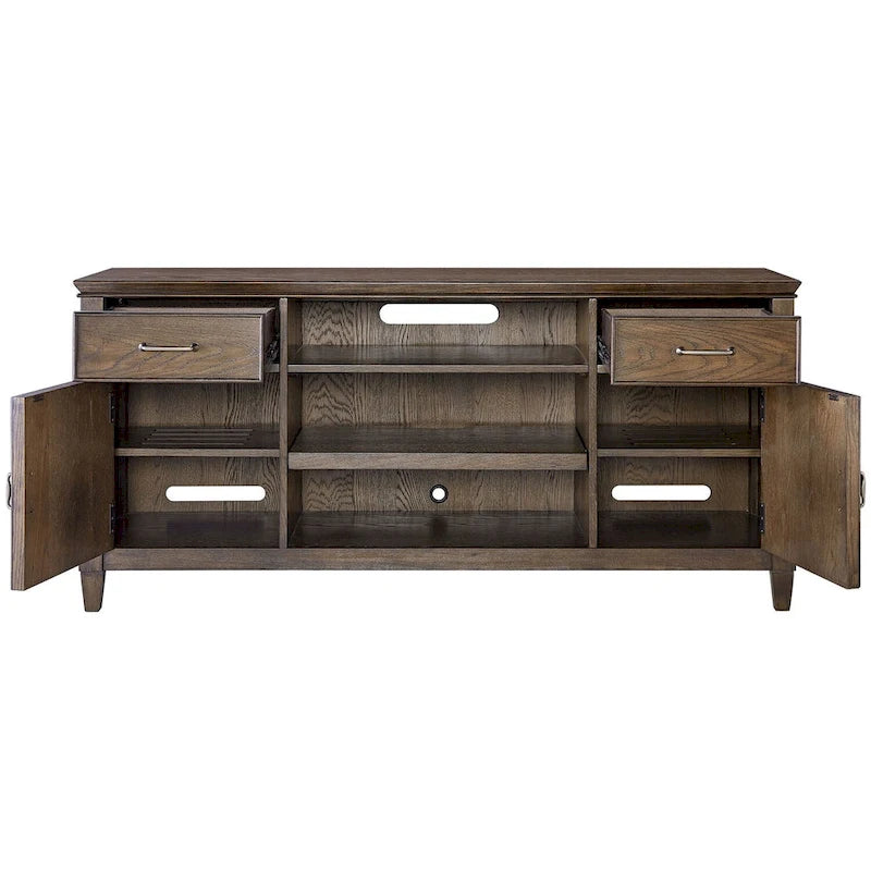Console TV Origins by Alpine Newport Wood en chêne planchéifié