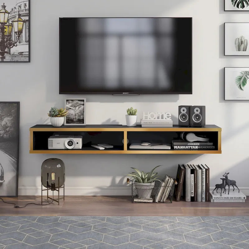 Meuble TV mural 2 étagères 152 cm Rydstorp Modern par Carson Carrington
