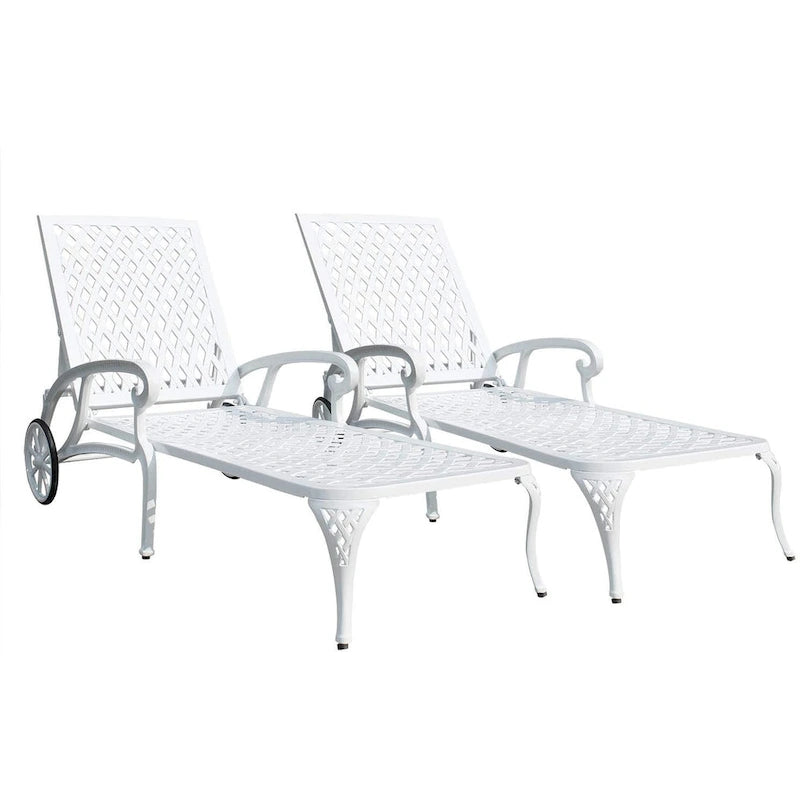 Chaise longue inclinable étanche en aluminium (lot de 2)