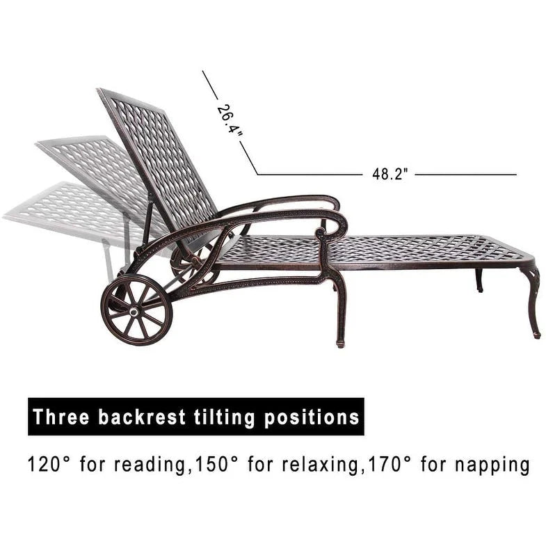 Chaise longue inclinable étanche en aluminium (lot de 2)