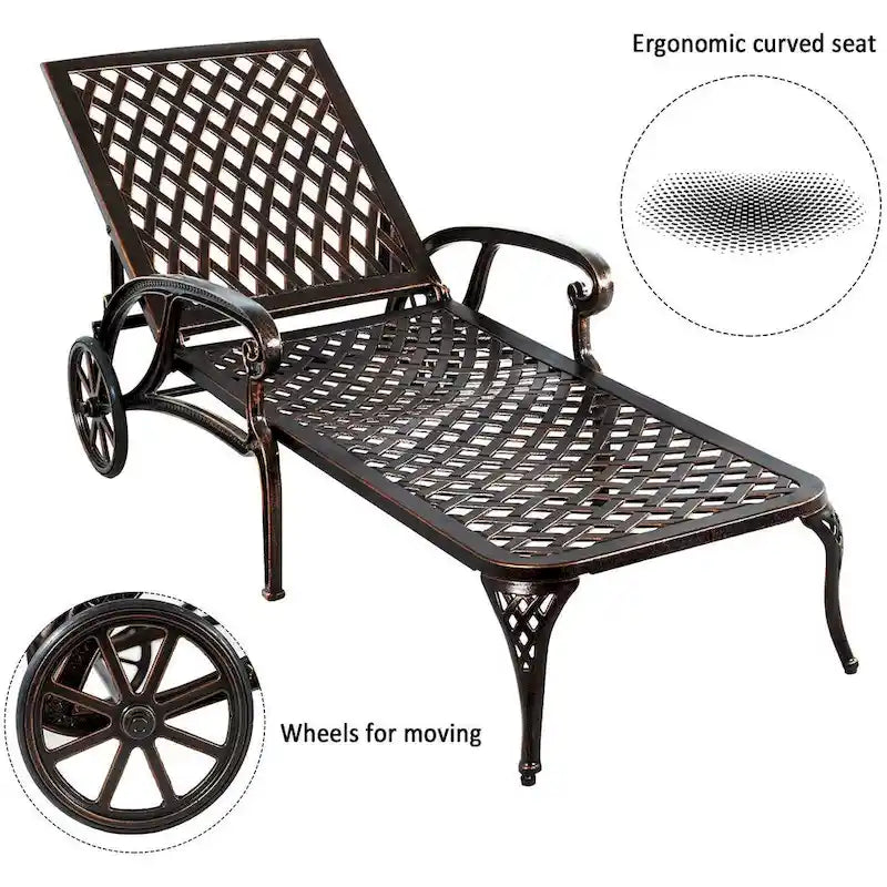 Chaise longue inclinable étanche en aluminium (lot de 2)