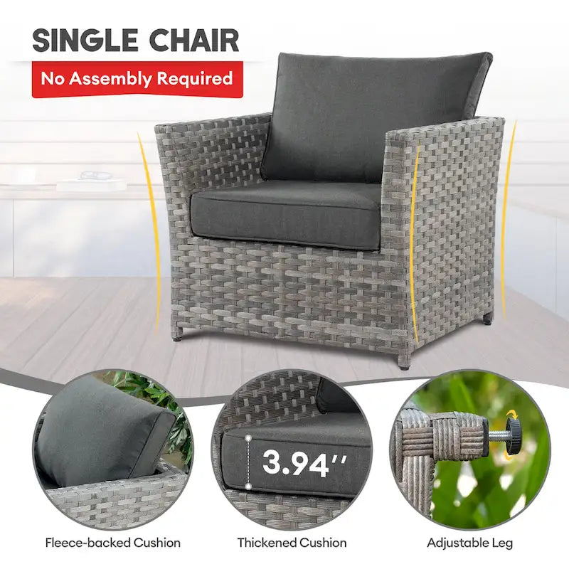 XIZZI Ensemble de canapés modulables d'extérieur 12 pièces (entièrement assemblé)
