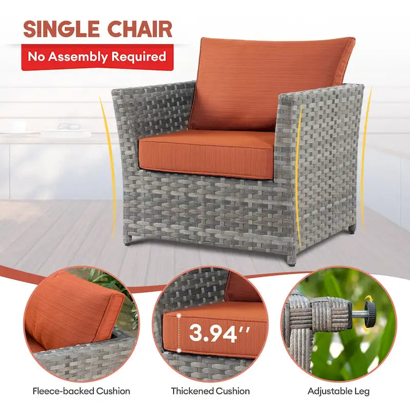 XIZZI Ensemble de canapés modulables d'extérieur 12 pièces (entièrement assemblé)