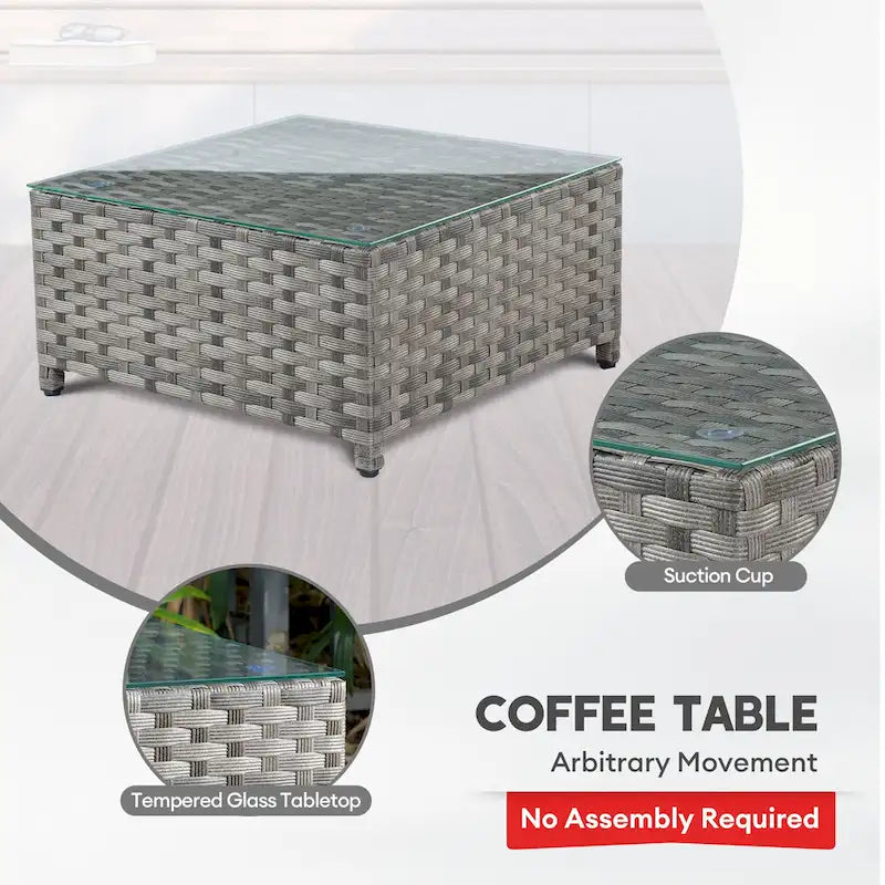 XIZZI Ensemble de canapés modulables d'extérieur 12 pièces (entièrement assemblé)