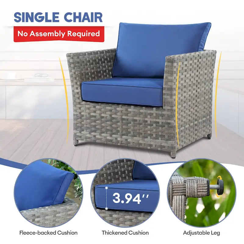 XIZZI Ensemble de canapés modulables d'extérieur 12 pièces (entièrement assemblé)