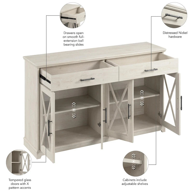 Meuble TV de ferme Lennox 60W pour téléviseur 75 pouces par Bush Furniture