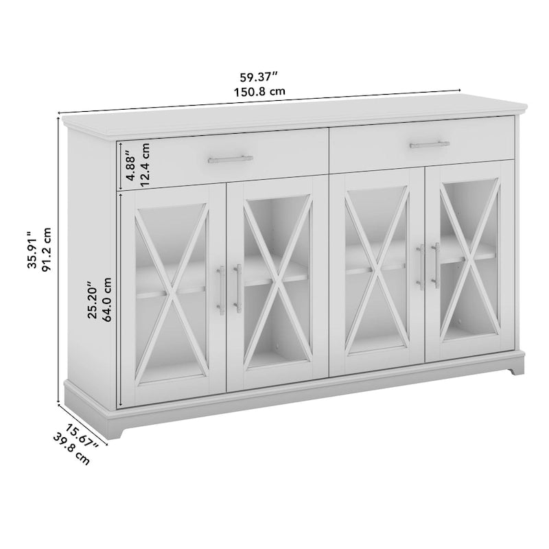 Meuble TV de ferme Lennox 60W pour téléviseur 75 pouces par Bush Furniture