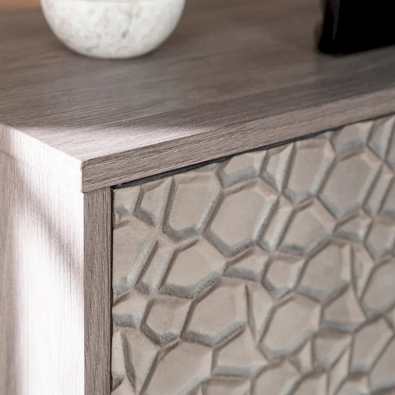 Cheminée électrique en bois gris contemporain Hampden de SEI Furniture