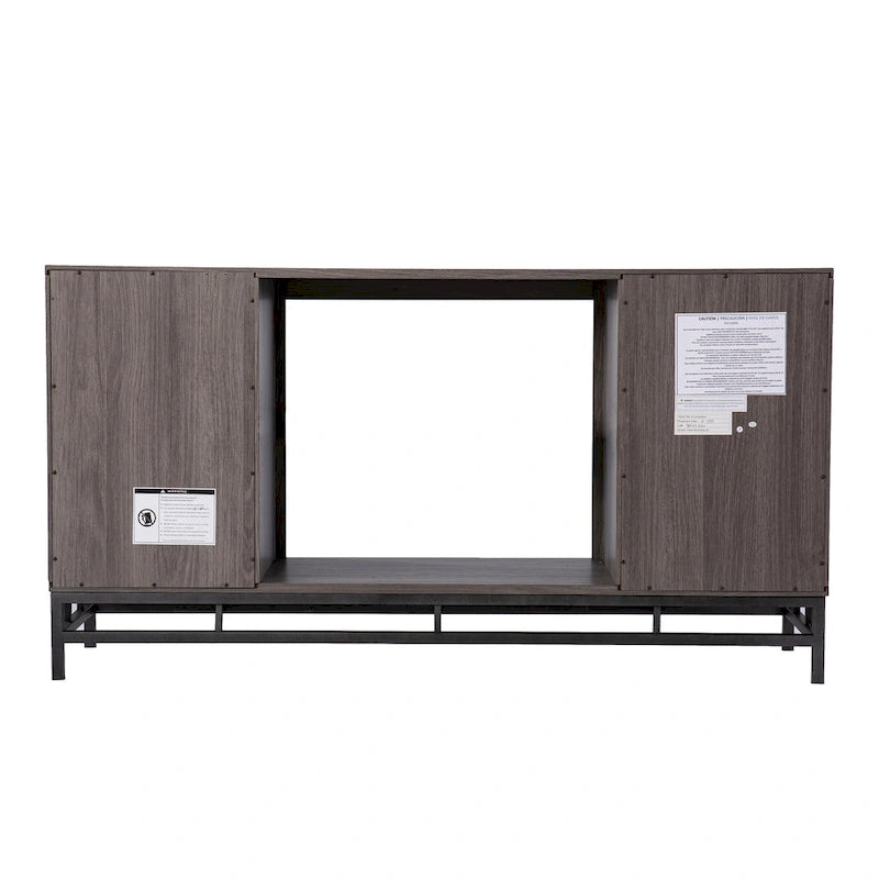 Cheminée électrique en bois gris contemporain Hampden de SEI Furniture
