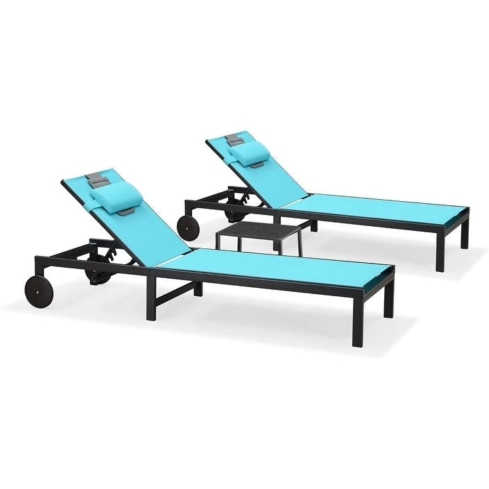 PURPLE LEAF Ensemble de Chaises Longues de Bronzage d'extérieur avec Trou Visage Chaises Inclinables Réglables - S.O.