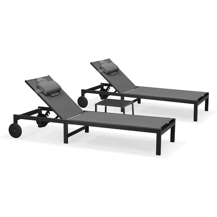 PURPLE LEAF Ensemble de Chaises Longues de Bronzage d'extérieur avec Trou Visage Chaises Inclinables Réglables - S.O.