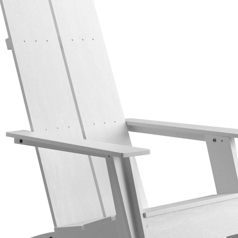 Chaise de patio Adirondack moderne à lattes doubles pour l'intérieur et l'extérieur