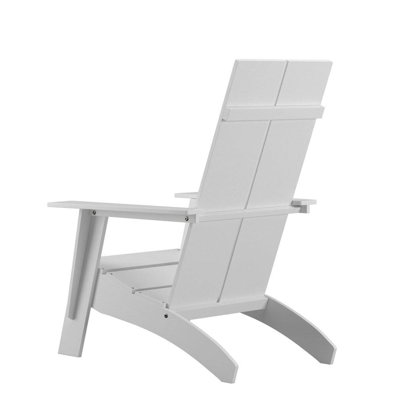 Chaise de patio Adirondack moderne à lattes doubles pour l'intérieur et l'extérieur