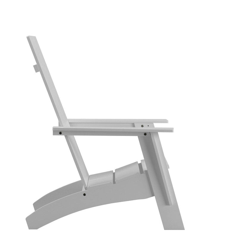 Chaise de patio Adirondack moderne à lattes doubles pour l'intérieur et l'extérieur