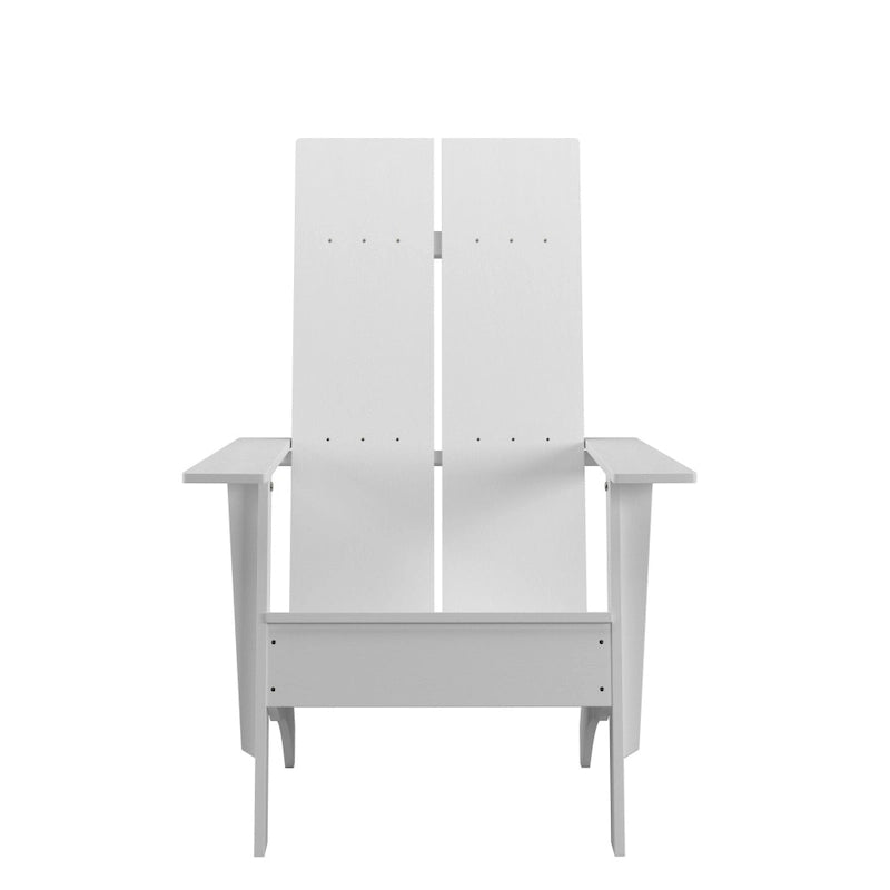 Chaise de patio Adirondack moderne à lattes doubles pour l'intérieur et l'extérieur