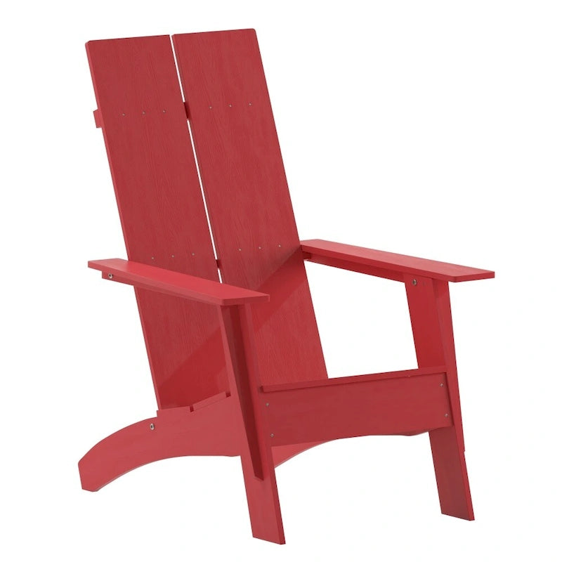 Chaise de patio Adirondack moderne à lattes doubles pour l'intérieur et l'extérieur