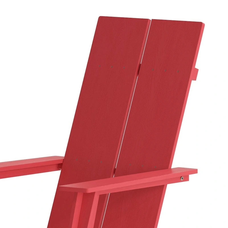 Chaise de patio Adirondack moderne à lattes doubles pour l'intérieur et l'extérieur