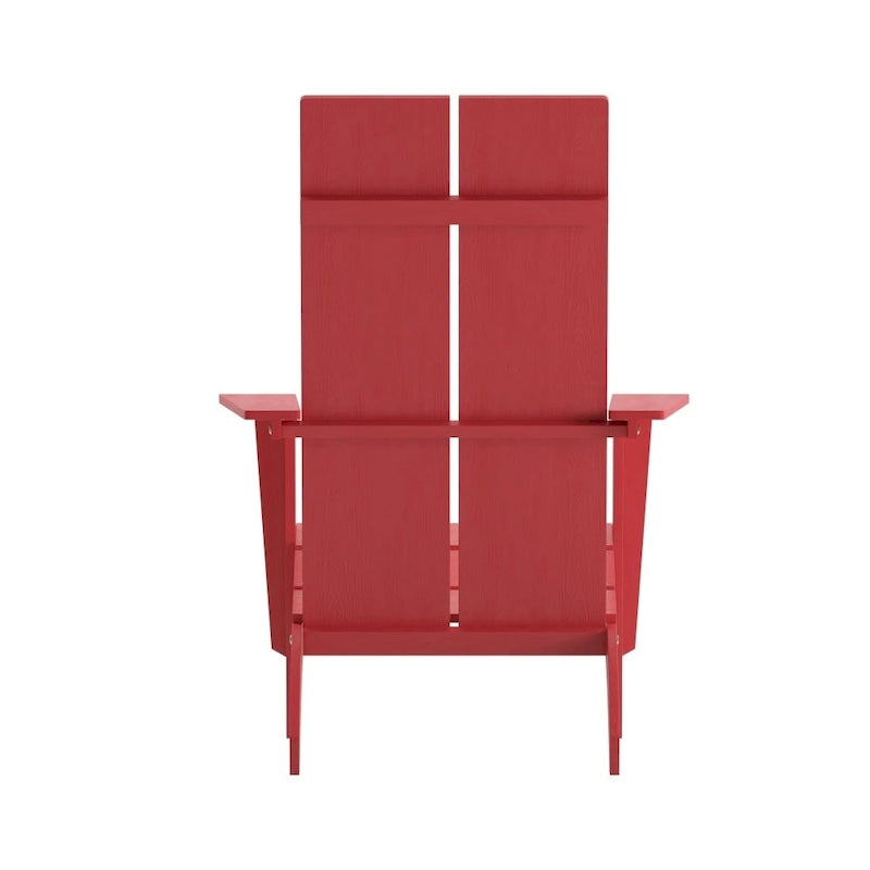 Chaise de patio Adirondack moderne à lattes doubles pour l'intérieur et l'extérieur