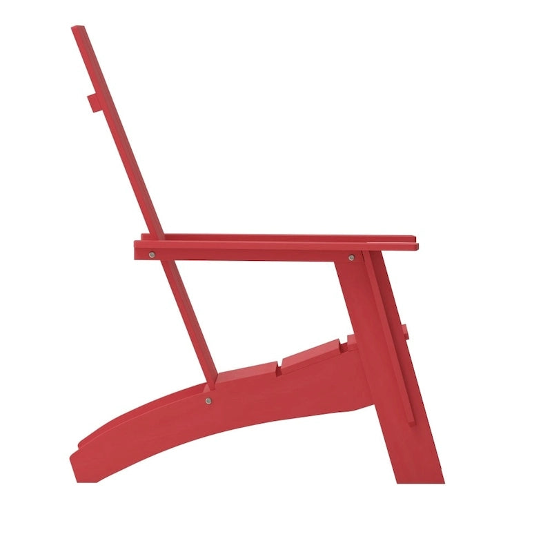 Chaise de patio Adirondack moderne à lattes doubles pour l'intérieur et l'extérieur