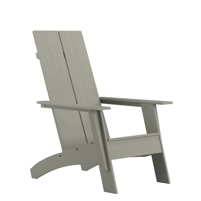 Chaise de patio Adirondack moderne à lattes doubles pour l'intérieur et l'extérieur