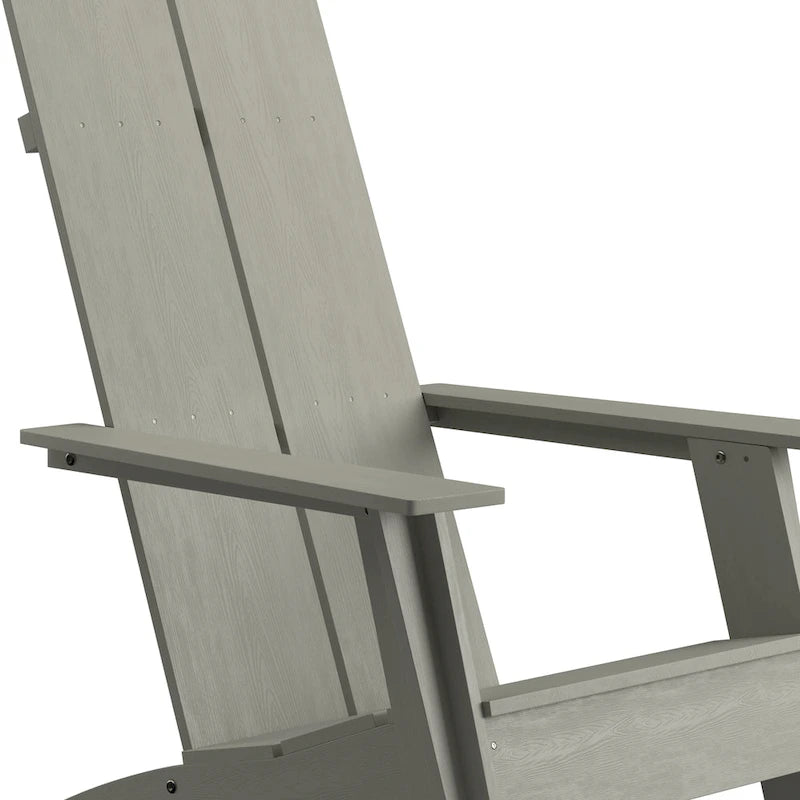 Chaise de patio Adirondack moderne à lattes doubles pour l'intérieur et l'extérieur