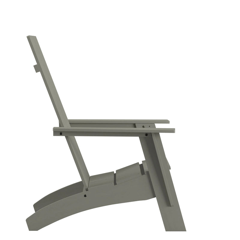 Chaise de patio Adirondack moderne à lattes doubles pour l'intérieur et l'extérieur