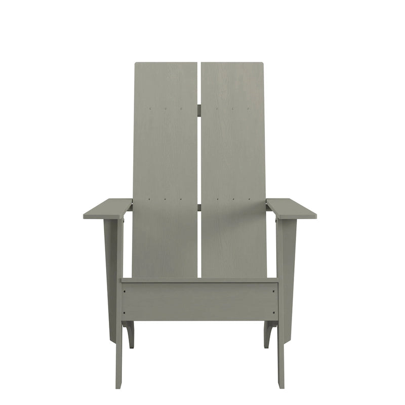 Chaise de patio Adirondack moderne à lattes doubles pour l'intérieur et l'extérieur