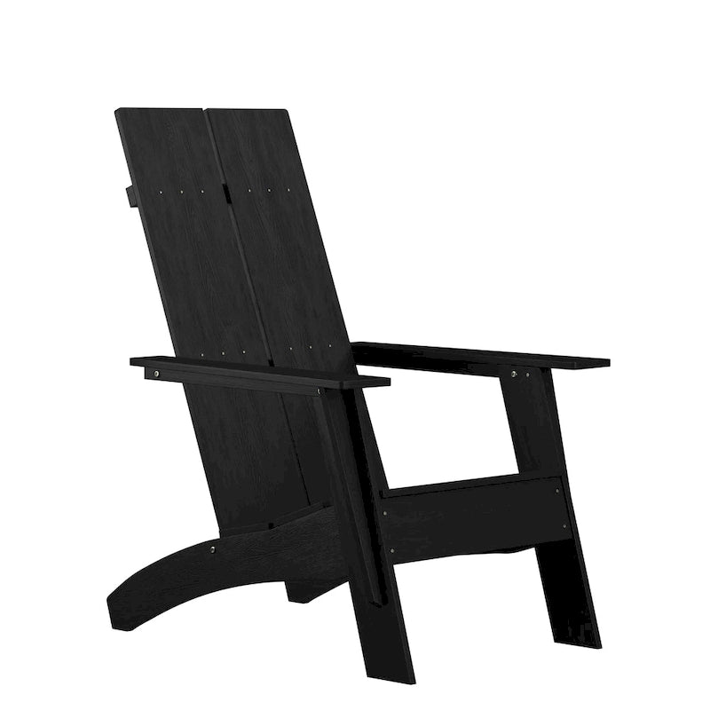 Chaise de patio Adirondack moderne à lattes doubles pour l'intérieur et l'extérieur
