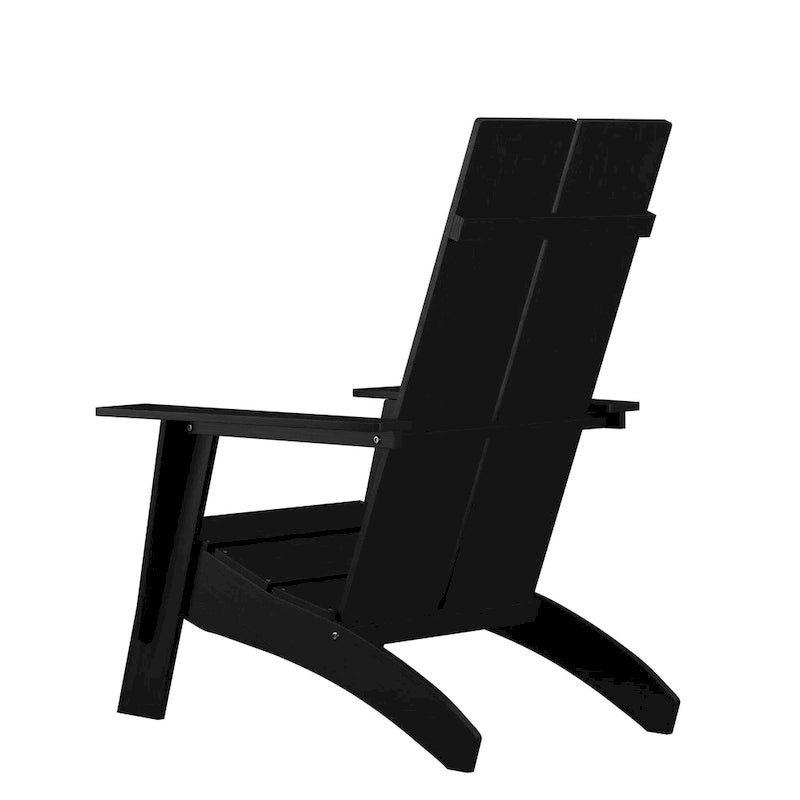 Chaise de patio Adirondack moderne à lattes doubles pour l'intérieur et l'extérieur