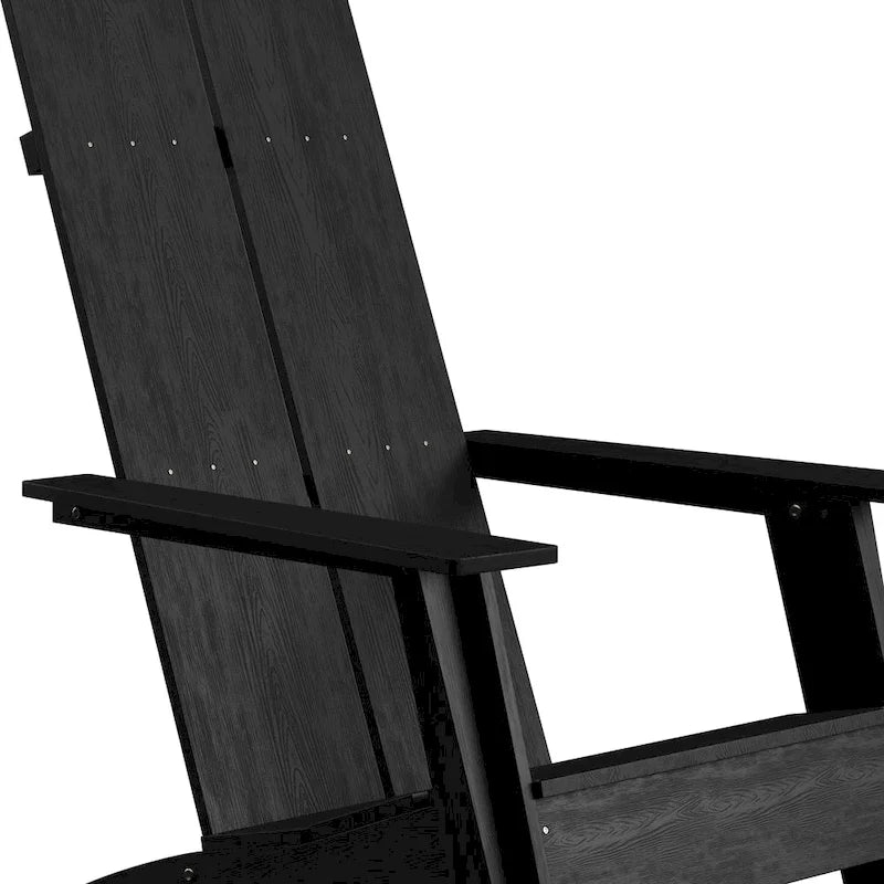 Chaise de patio Adirondack moderne à lattes doubles pour l'intérieur et l'extérieur