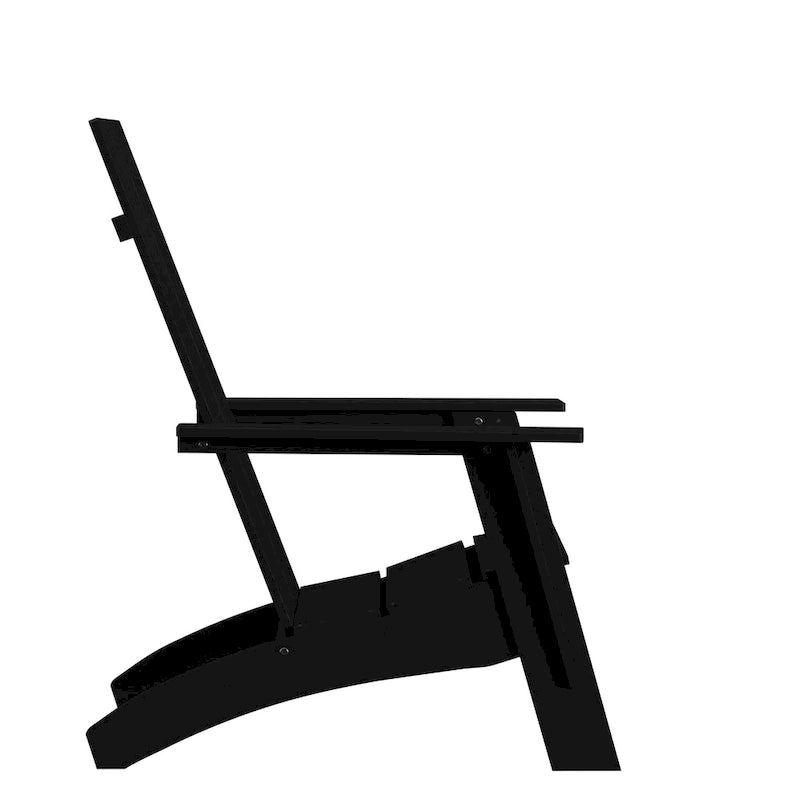Chaise de patio Adirondack moderne à lattes doubles pour l'intérieur et l'extérieur