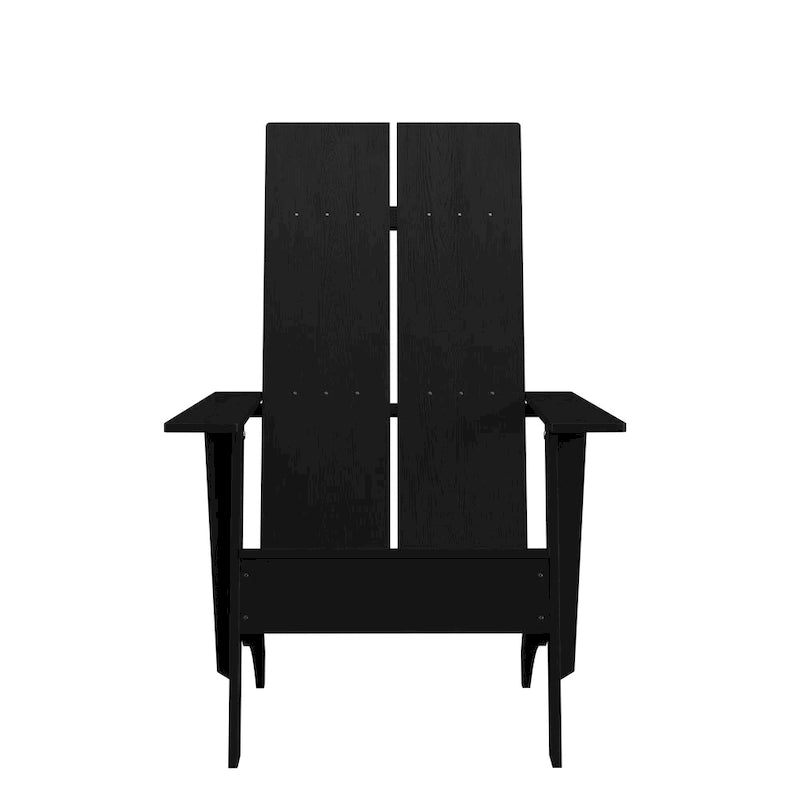 Chaise de patio Adirondack moderne à lattes doubles pour l'intérieur et l'extérieur