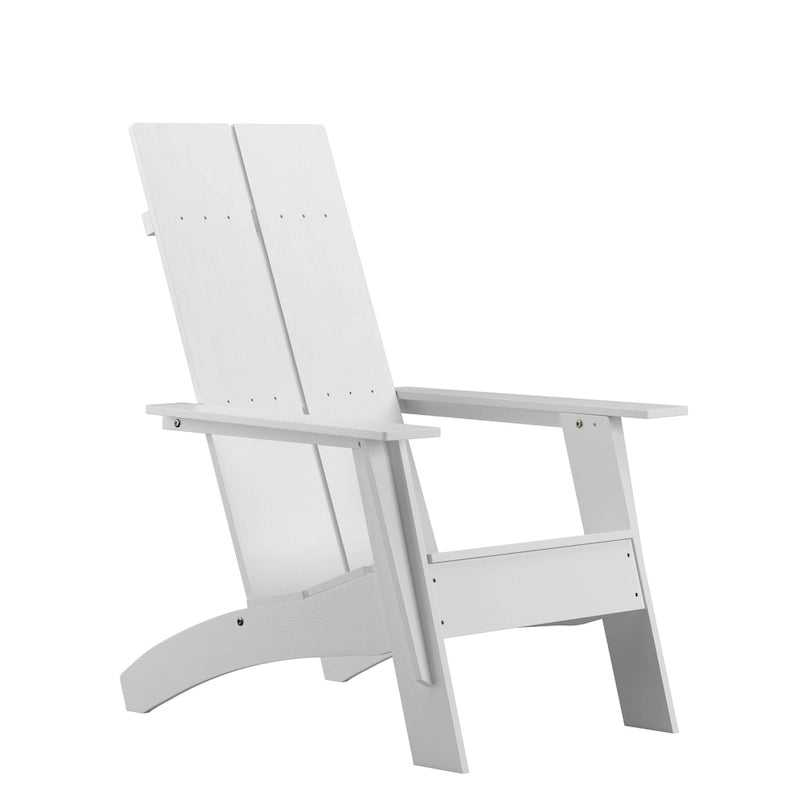 Chaise de patio Adirondack moderne à lattes doubles pour l'intérieur et l'extérieur