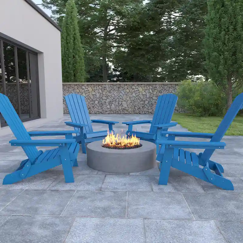 Chaise Adirondack pliante en polyrésine pour l'intérieur/l'extérieur (lot de 4)