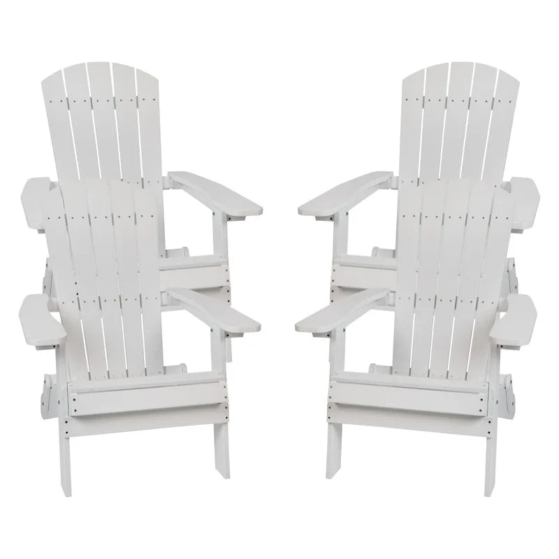 Chaise Adirondack pliante en polyrésine pour l'intérieur/l'extérieur (lot de 4)