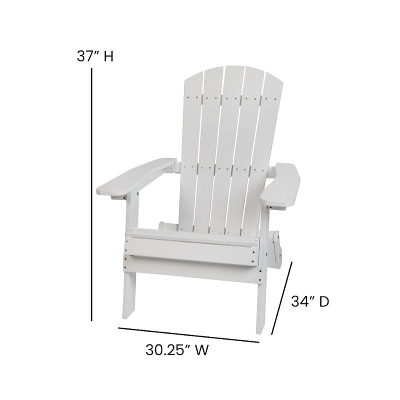 Chaise Adirondack pliante en polyrésine pour l'intérieur/l'extérieur (lot de 4)
