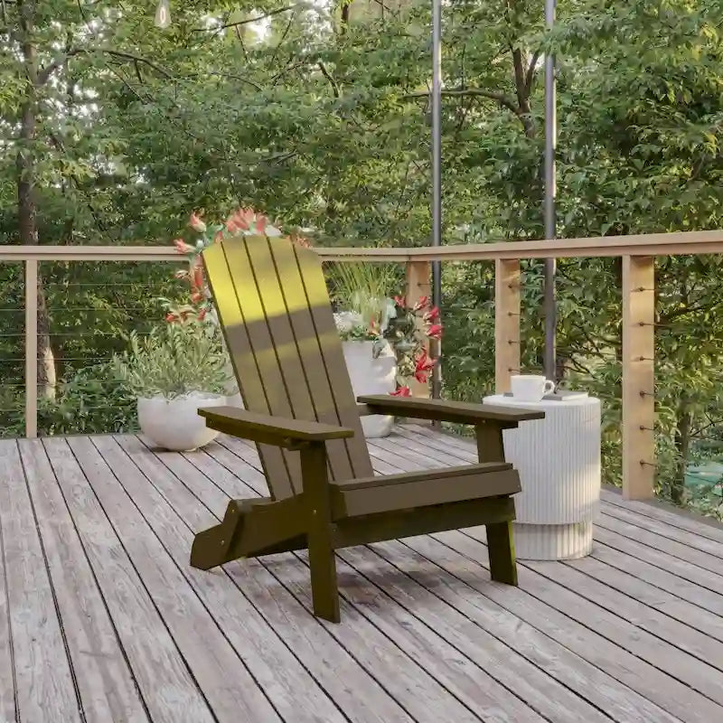 Chaise Adirondack pliante en polyrésine pour l'intérieur/l'extérieur (lot de 4)