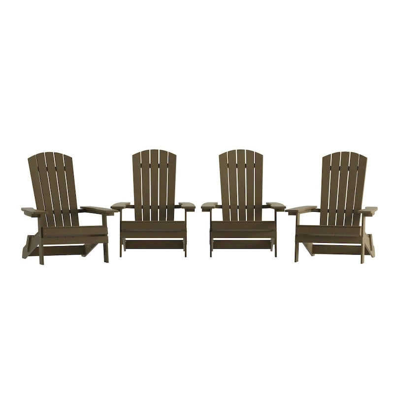 Chaise Adirondack pliante en polyrésine pour l'intérieur/l'extérieur (lot de 4)