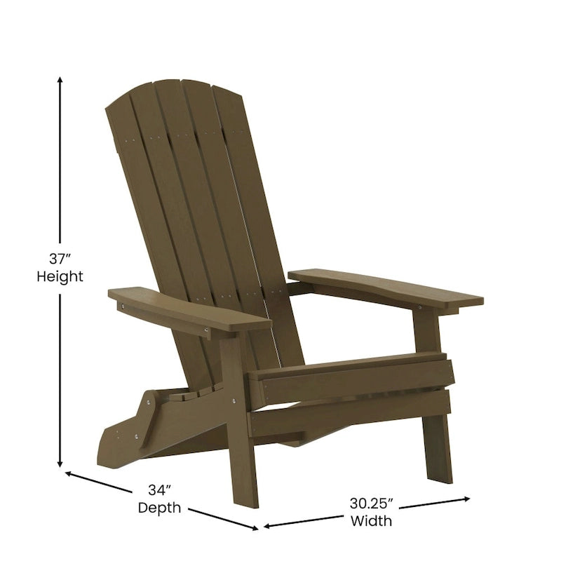 Chaise Adirondack pliante en polyrésine pour l'intérieur/l'extérieur (lot de 4)