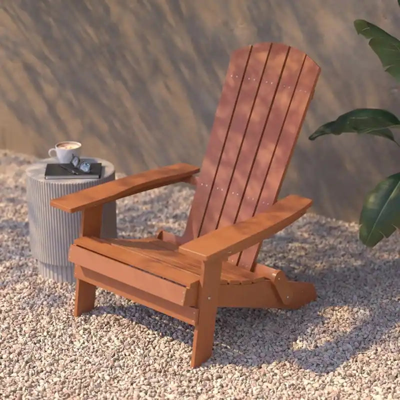 Chaise Adirondack pliante en polyrésine pour l'intérieur/l'extérieur (lot de 4)