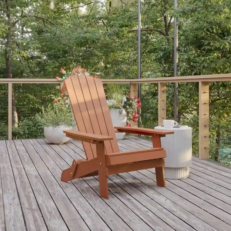 Chaise Adirondack pliante en polyrésine pour l'intérieur/l'extérieur (lot de 4)