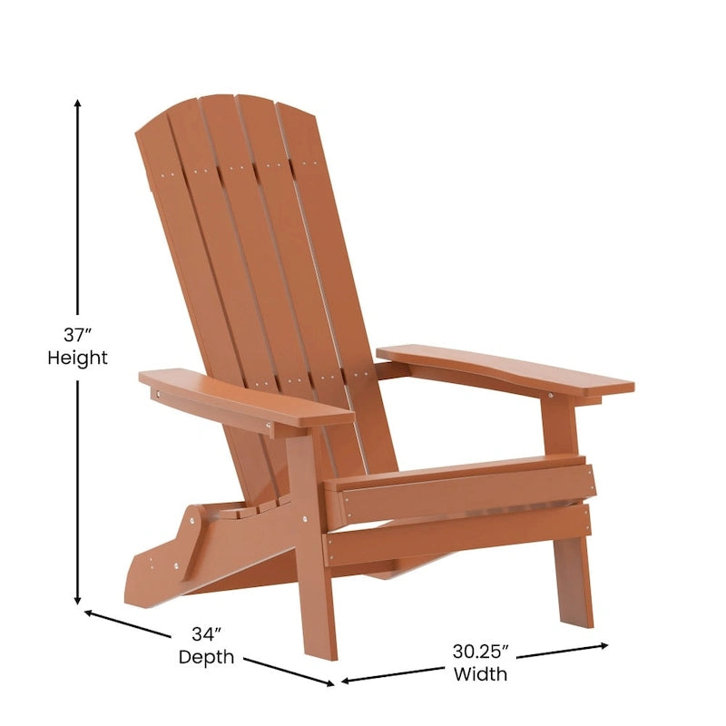 Chaise Adirondack pliante en polyrésine pour l'intérieur/l'extérieur (lot de 4)