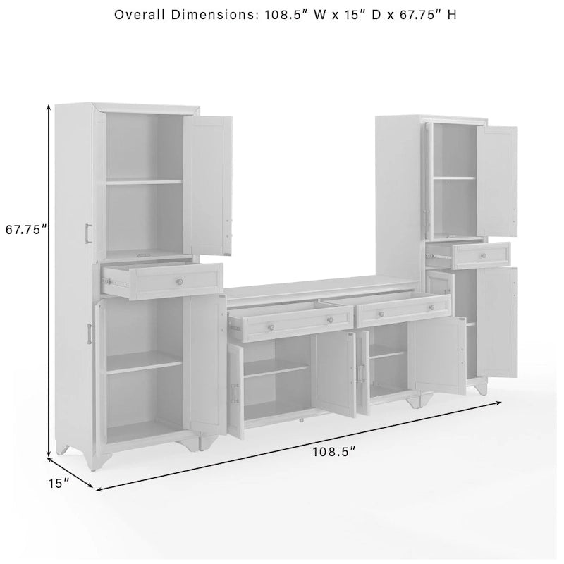 Ensemble de divertissement Crosley Tara 3 pièces - 15x108.5x67.75